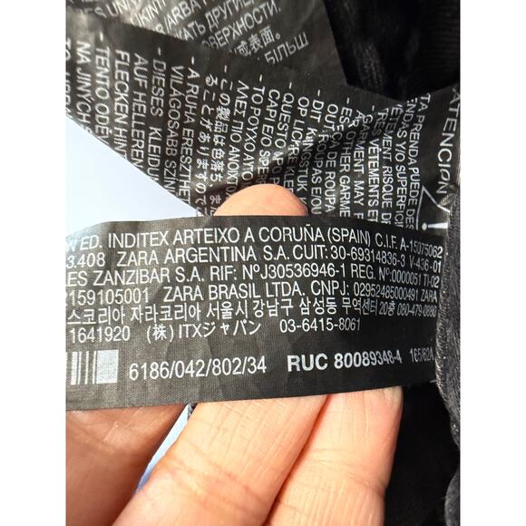 Zara Women's Cargo Bermuda Denim Shorts Women's 2 Relax Fit Charcoal Black - Picture 11 of 11